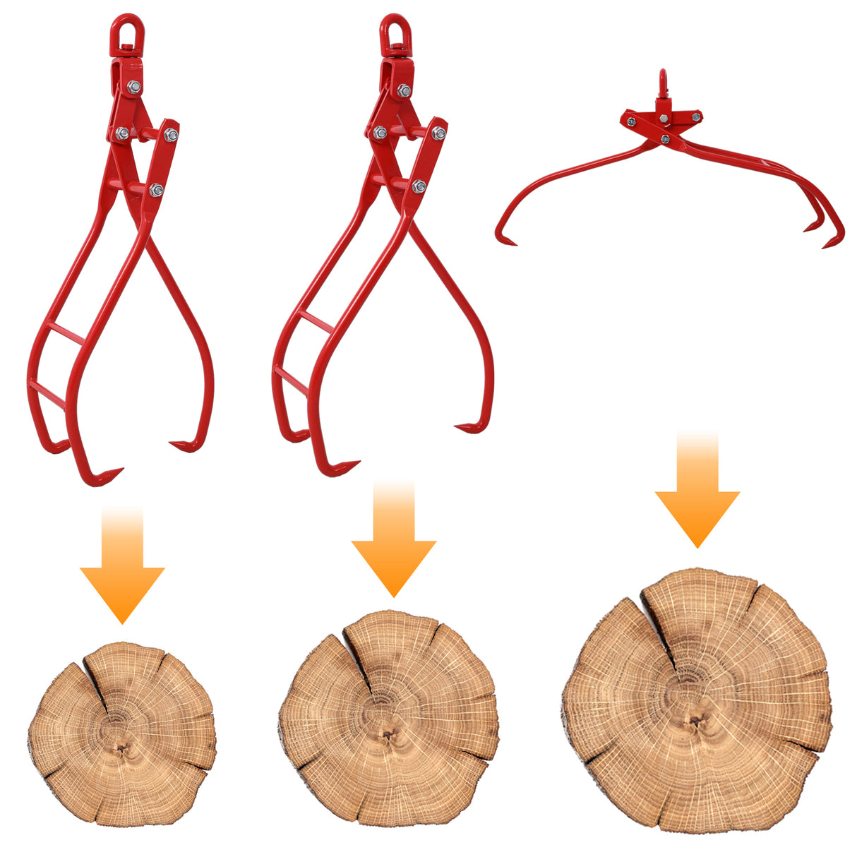 28in 3 Claw Log Grapple for Logging Tongs Eagle Claws Design Lifting Grabs Timber for Truck ATV Tractor and Skidder