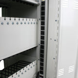 Mobile Charging Cart and Cabinet for Tablets Laptops 30-Device with Combination Lock White