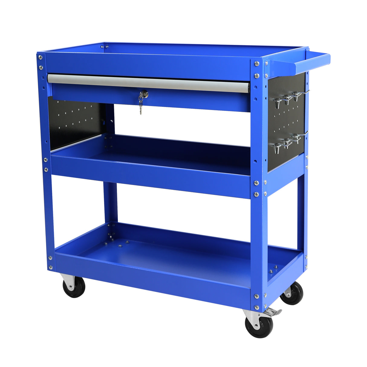 1-Drawer Utility Cart Rolling Tool Premium Heavy Duty Industrial Storage Organizer Mechanic Service with Wheels and Locking System