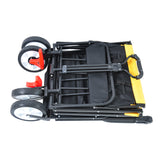 Folding Wagon Collapsible Outdoor Utility Heavy Duty Garden Portable Hand Cart Drink Holder Adjustable Handles Yellow