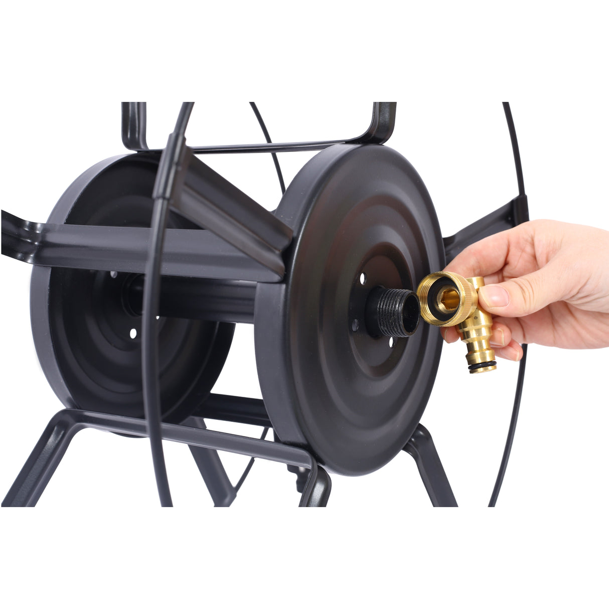 Swivel Hose Reel Wall Mount 180 Degree Pivot Hanger Great for Storage Holder for Garden Heavy Duty Steel