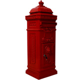 Mailbox Residential The Court Large-Capacity Letter Box Garden Floor Safety Outdoor Rainproof Postbox Statue--Red