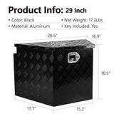 Trailer Aluminum Alloy Diamond Plate Tongue Box Tool Chest Heavy Duty Storage na may Lock at Keys Utility para sa Pickup Truck RV Trailer 28.5"x17.7"x18.5"