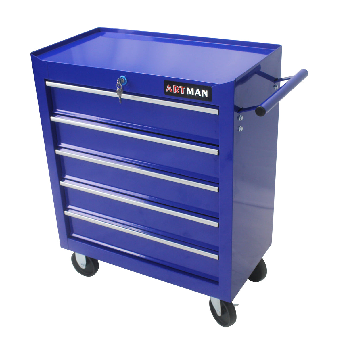 5 Drawers Multifunctional Tool Cart with Wheels Blue