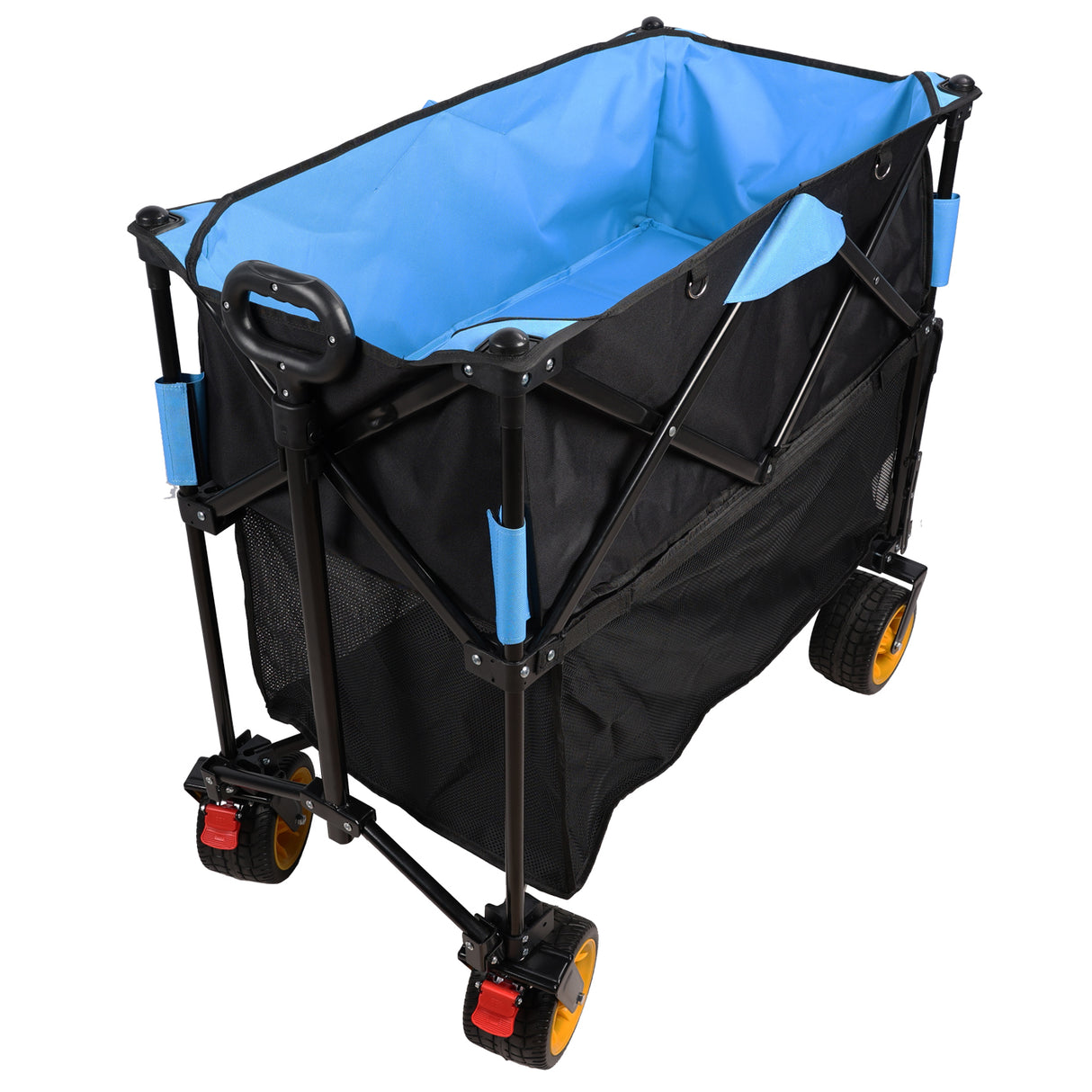 Big Large Capacity Folding Cart Extra Long Extender Wagon Folding Garden Shopping Beach Cart Black Blue