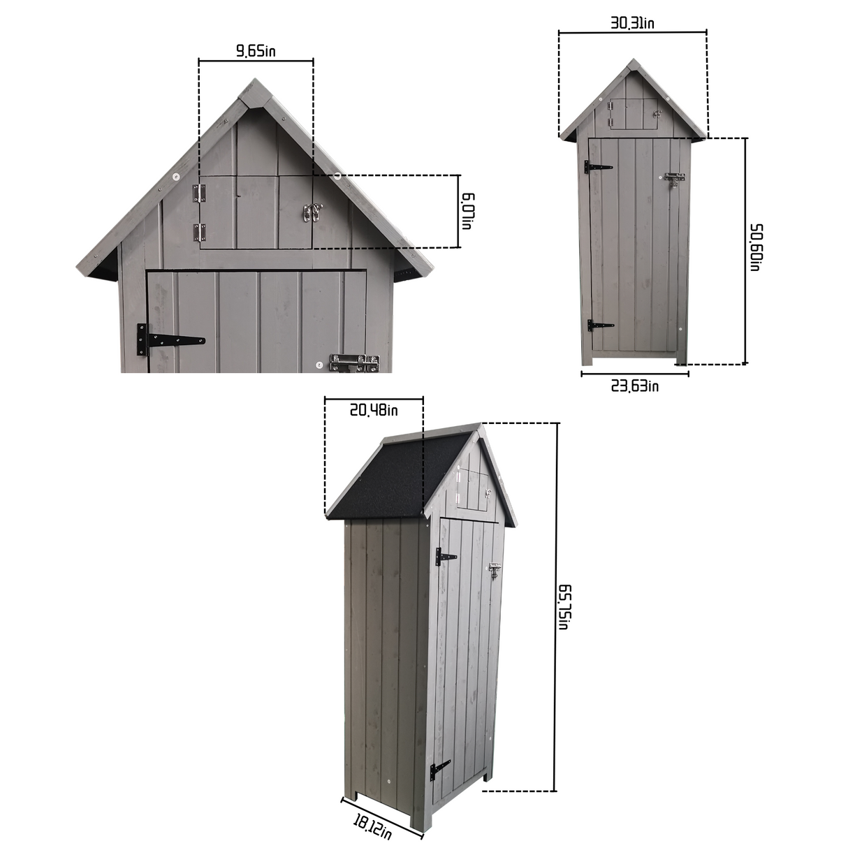 30.31"X 20.48"X 65.75" Panlabas na Imbakan Perpektong Mag-imbak ng Patio Furniture para sa Backyard Garden Patio Lawn Natural