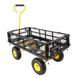 Wagon Cart Garden Trucks Transport Firewood Yellow Black