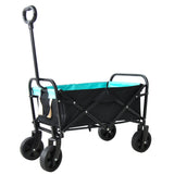 Mini carro plegable para compras de jardín, carrito de playa, negro y azul