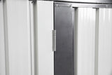 5x3x6ft Hardin Metal Storage Lifter Shed Mga Tool sa Panlabas na Pag-iimbak ng Rainproof Hinge Door Version Grey White