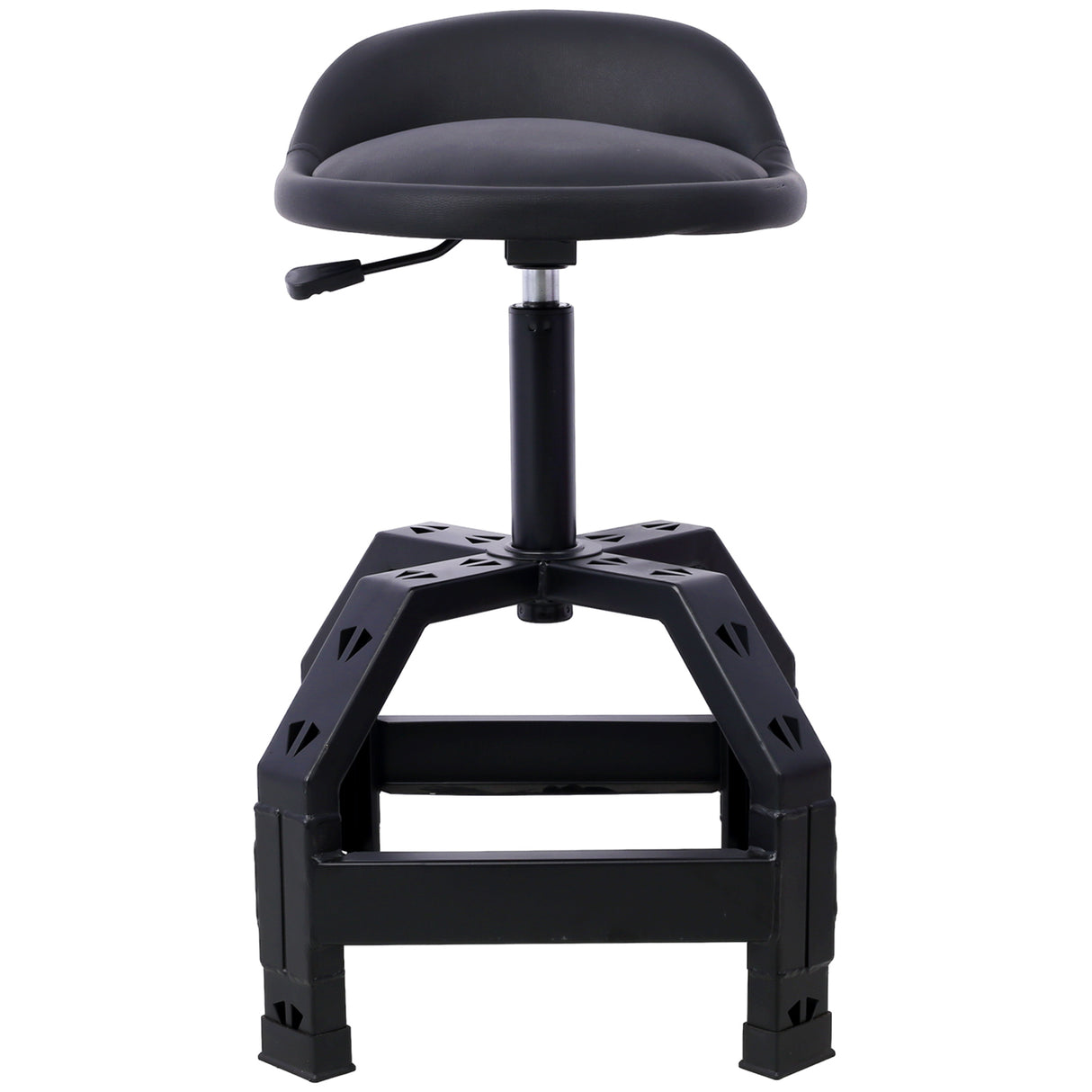 Pneumatic 360 Degree Swivel Stool Mechanics Rolling Creeper Seat Heavy Duty Black