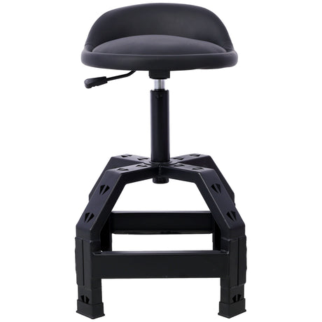 Pneumatic 360 Degree Swivel Stool Mechanics Rolling Creeper Seat Heavy Duty Black