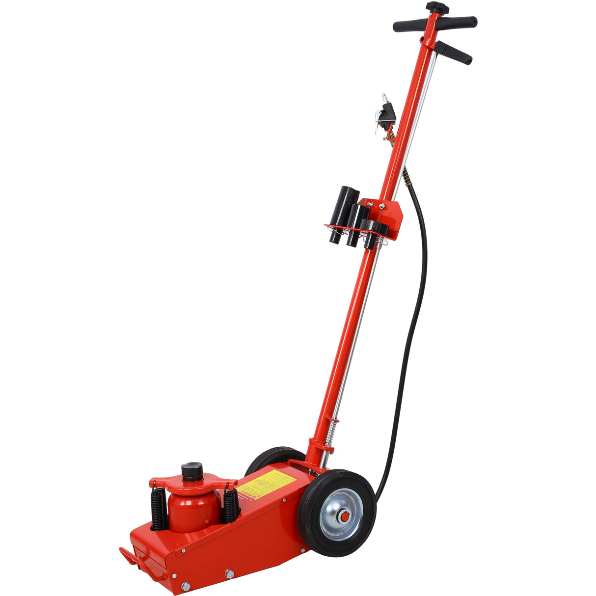 35 Ton Hydraulic Floor Jack Air Operated Axle Bottle with 4 Extension Saddle Set Built-in Wheels Red