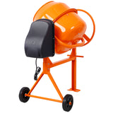 Cement Mixer 5 Cu. Ft Electric Concrete Machine 650W AC Motor Portable Power for Mortar Stucco and Fodder