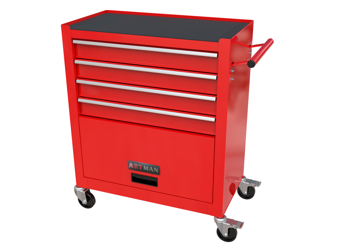 4 Drawers Tool Cabinet with Tool Sets Red