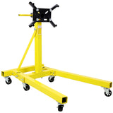 Folding Engine Stand 2000 LBS Capacity Motor Hoist 360 Degree Adjustable Mounting Head Dolly Mover Auto Repair Rebuild Jack--Yellow