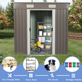 6ft x 4ft Outdoor Metal Storage Shed Grey