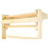 Wooden Swedish Ladder Stall Bars Set for Physical Therapy & Gymnastics with Adjustable Pull-up Bar 286 lbs Capacity