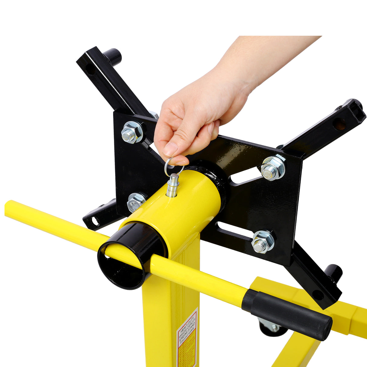 Rotating Coyote Engine Stand with 1000-Lb Capacity Hoists & Stands Test Run--Yellow