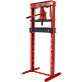 12-Ton Capacity Floor Mount with Press Plates H-Frame Garage Press Adjustable Working Table Height Red