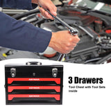 3 Drawers Tool Box with Tool Set Red