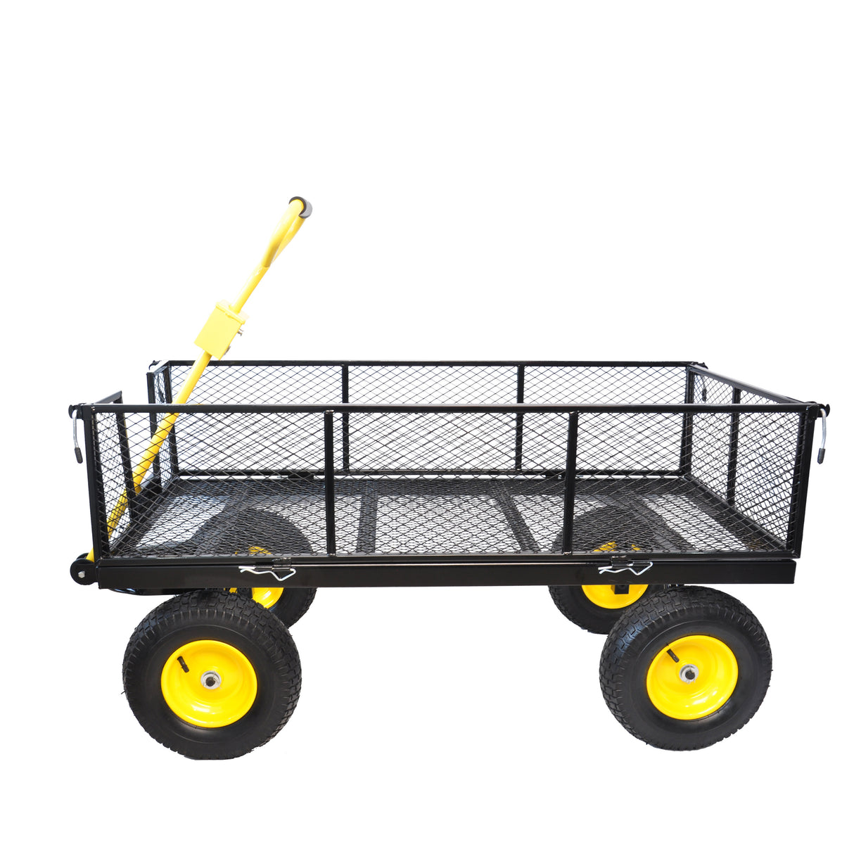 Grand chariot de jardin, camions de transport de bois de chauffage, charge statique maximale 880 lb, jaune et noir