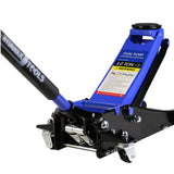 3T Hydraulic Ultra Low Floor Jack with Dual Pistons Quick Lift Pump Lifting Range 3.3"-19.7"