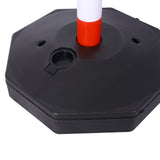 Lot de 12 cônes de délinéation de la circulation avec base rechargeable, barrière de sécurité réglable avec chaîne en plastique de 1,5 m, poteau de contrôle des foules extérieur et intérieur pour le contrôle et l'avertissement - Blanc + Rouge