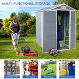 4x6ft Resin Outdoor Storage Shed Kit-Perpekto para Mag-imbak ng Patio Furniture Gray