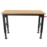 48 "Adjustable Workbench with Power Outlet Heavy Duty Load Capacity Hardwood Suitable for Workshop Office Garage Home