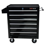 6 Drawers Multifunctional Tool Cart with Wheels Black