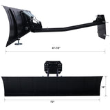 72in Universal ATV/UTV Snow Plow Kit Plow System Steel Blade Complete Mount Package Black