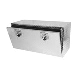 Caja de herramientas de aluminio negro resistente de 36 pulgadas para almacenamiento debajo de la carrocería del remolque del camión+cerraduras con llave de pestillo con mango en T de 36 pulgadas (36 pulgadas × 17,1 pulgadas × 17,9 pulgadas)