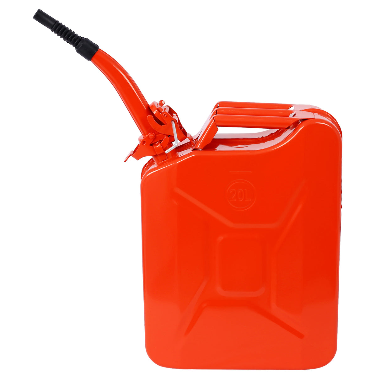 3 stuks / set 20 liter (5 gallon) jerrycan met flexibele uitloop draagbare tank staal benzine auto's vrachtwagens uitrusting rood