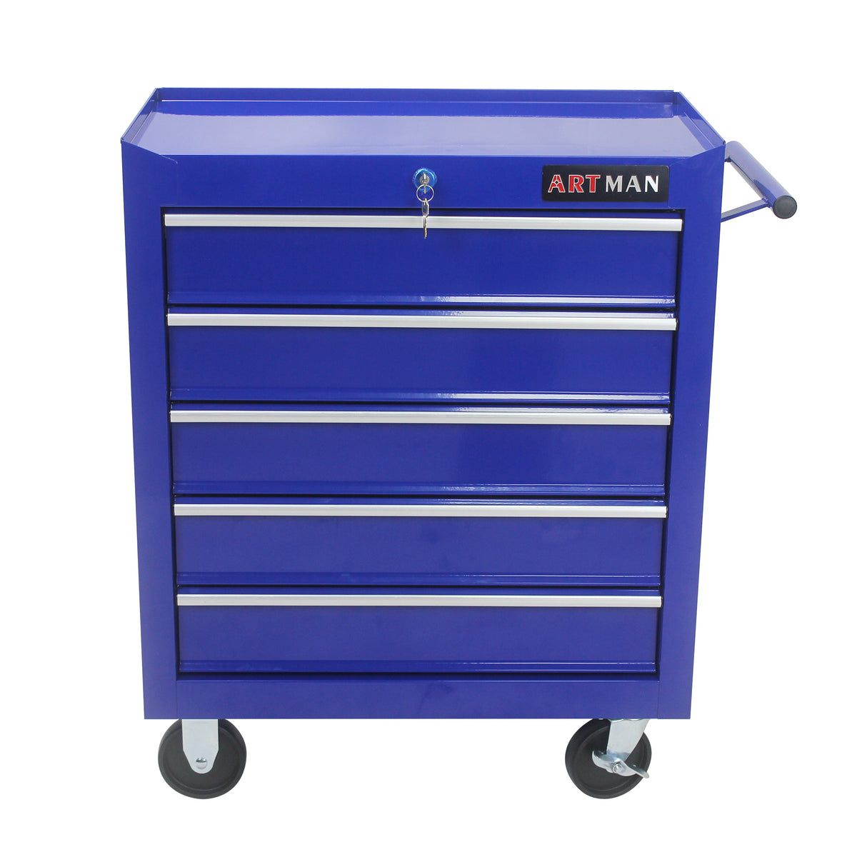 5 Drawers Multifunctional Tool Cart with Wheels Blue