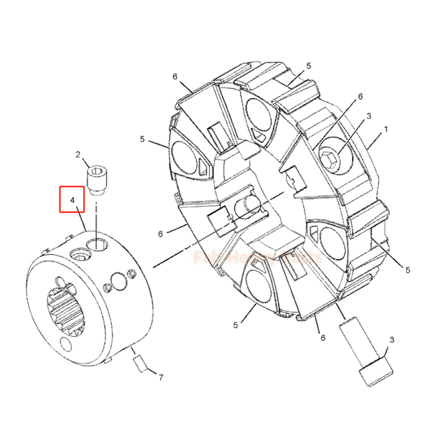 Buje de acoplamiento 324-4477 3244477 compatible con Caterpillar Cat E330D E336Dl 330D 336Dl