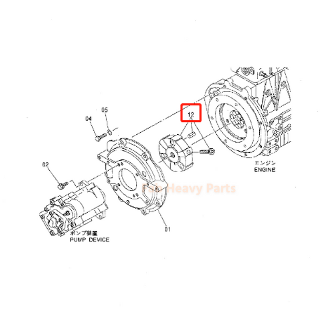 Ensemble de moyeu d'accouplement 4605442 pour Hitachi ZAX40-3 ZAX50-3 ZAX55-3