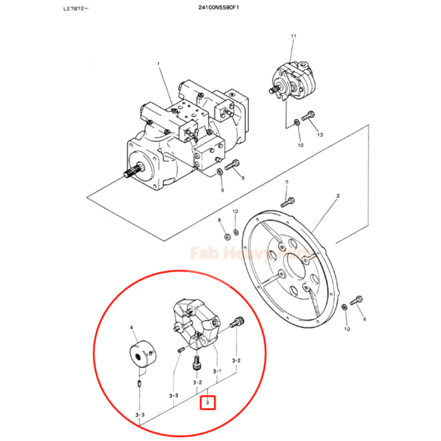 Coupling With Hub Assembly 24100U341F1 Fits Kobelco SK60-3 SK60