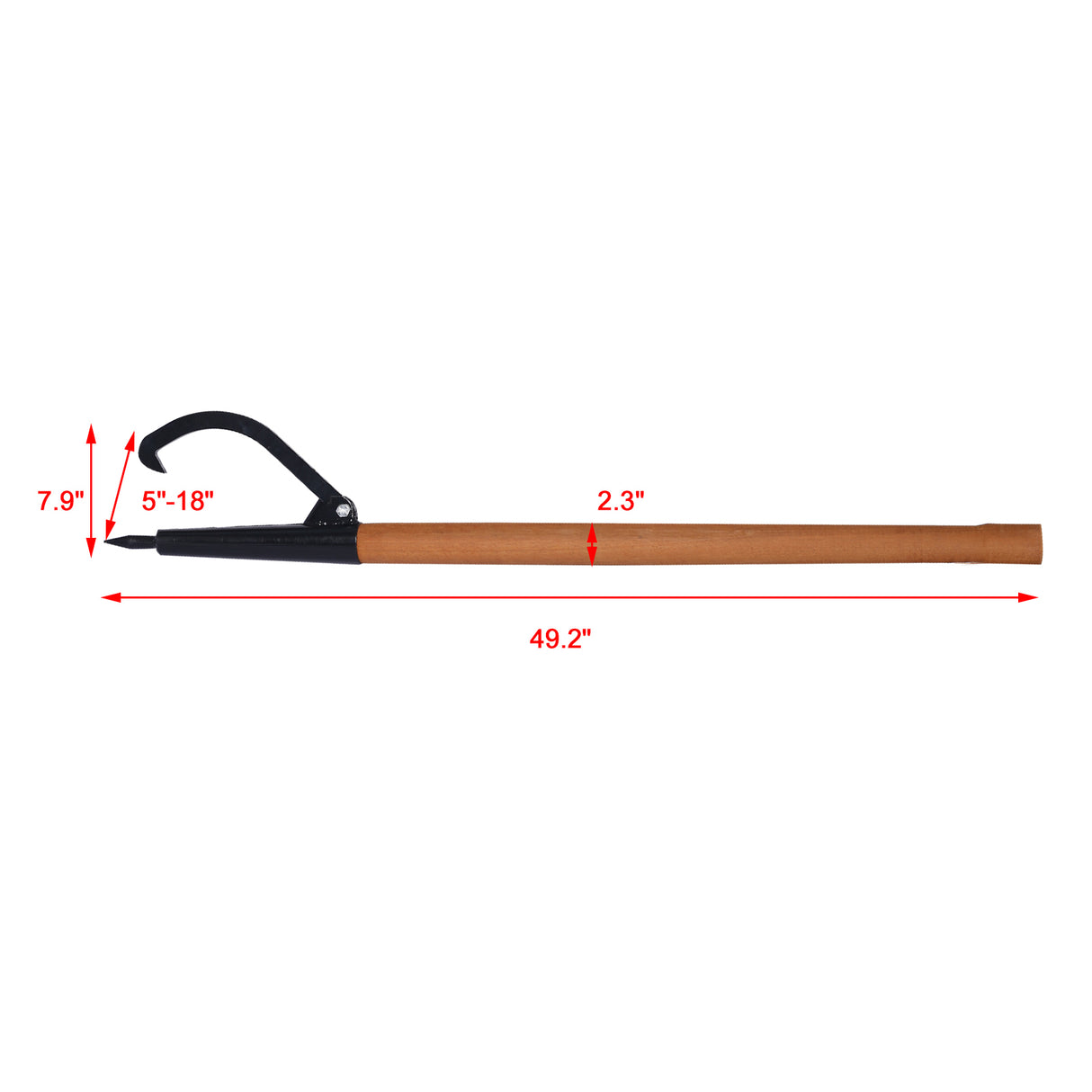 Log Peavey - Rodillo para herramientas de registro de madera, 49 pulgadas, mango de madera