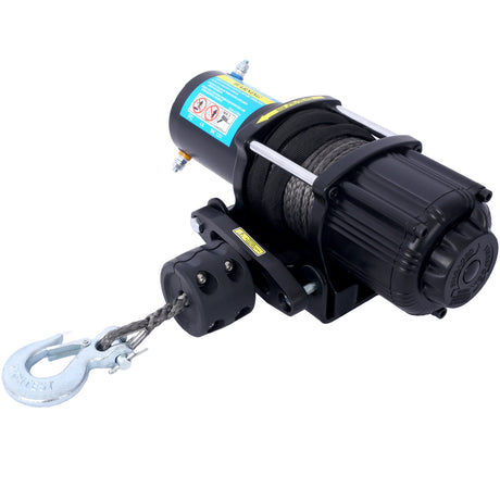 3500 lb Electric Winch 12V Waterproof Synthetic Rope Trailer with Wired and Wireless Remote