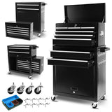 8-Drawer Large Mobile Steel Tool Storage Organizer na may Wheels Lock&Liner para sa Warehouse Workshop