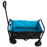 Mini carro plegable para compras de jardín, carrito de playa, negro y azul