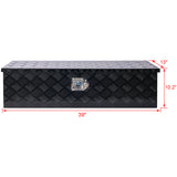 Caja de herramientas de aluminio de 39 pulgadas, caja de camión resistente, almacenamiento para camioneta y remolque al aire libre, organizador para RV, parte inferior con llaves de bloqueo, negro, 39x13x10 pulgadas