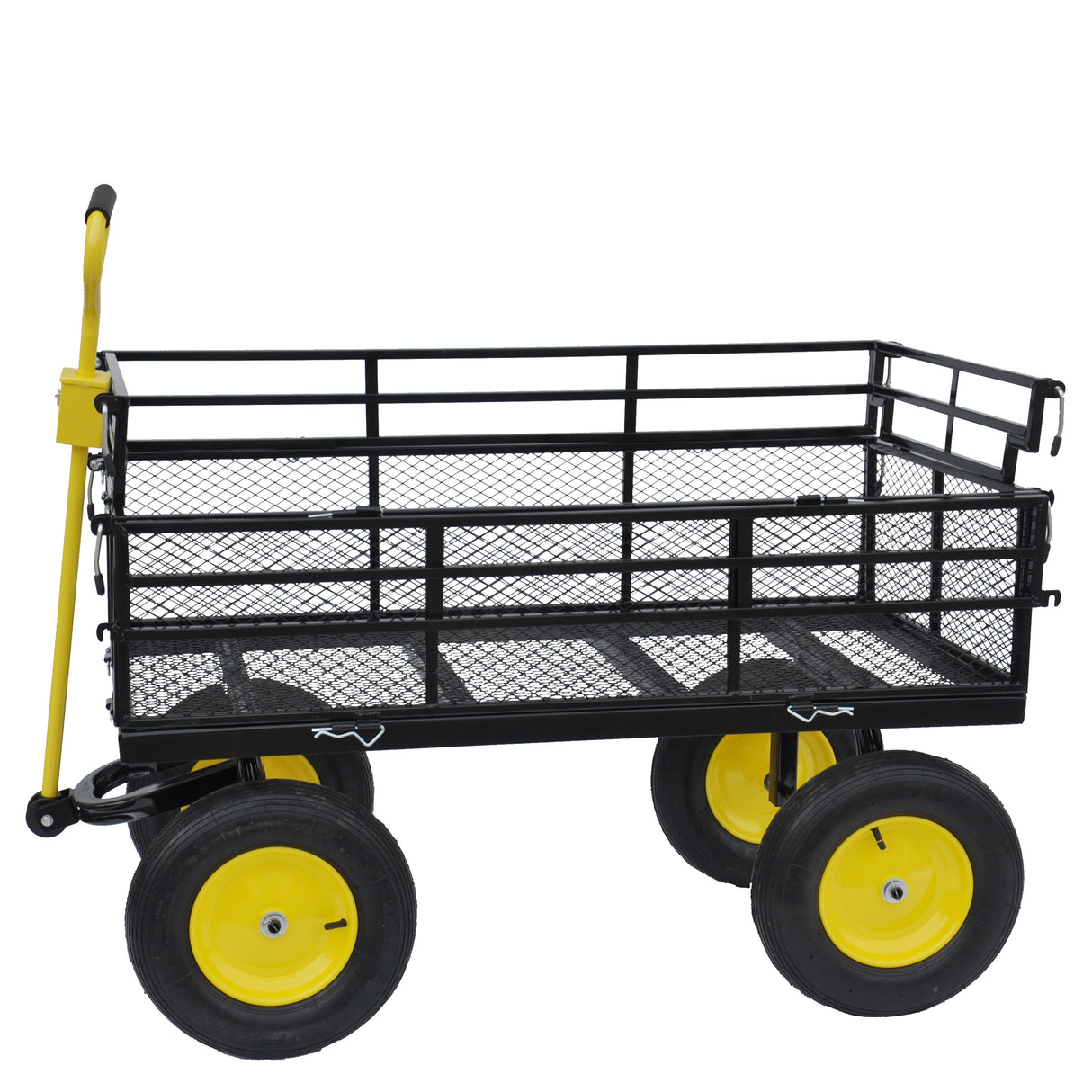 Big Wagon Cart Garden Trucks Transport Firewood 1100 lbs Capacity Steel Yellow Black