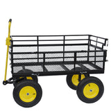 Big Wagon Cart Garden Trucks Transport Firewood Yellow Black