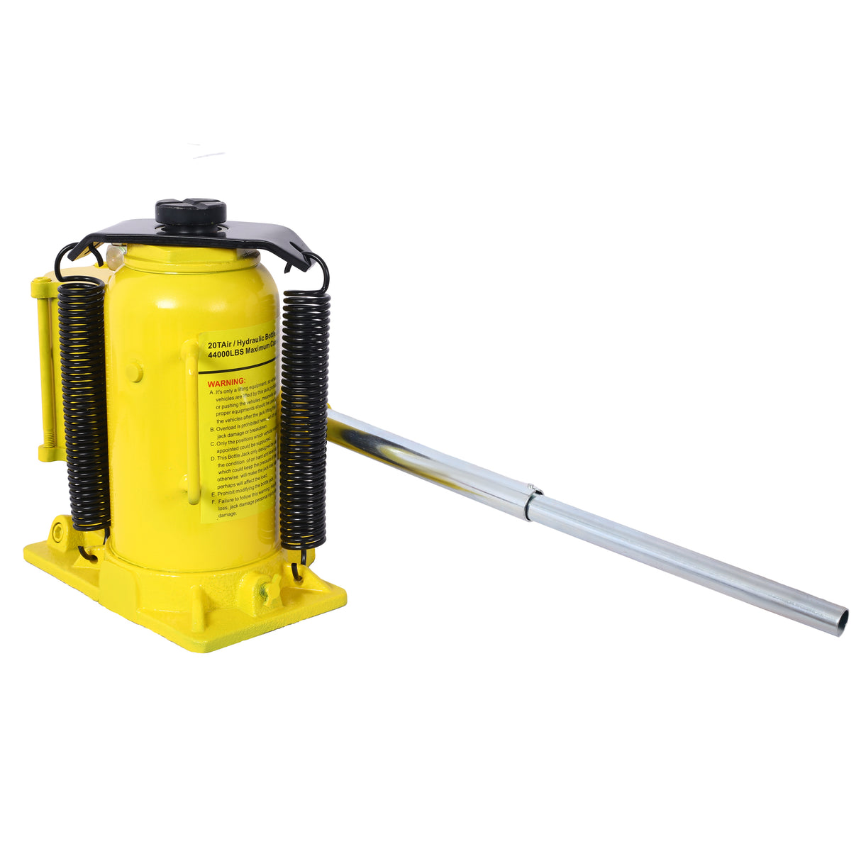 Air Hydraulic Bottle Jack 20 Ton/44029 LBS All Welded 10.2-19.7 inch Lifting Range Manual Handle and Pump for Car Pickup Truck RV Auto Repair Industrial Engineering--Yellow