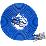 1,5" ID × 100 ft Pool Backwash Slange Heavy Duty Forsterket Blå PVC Lay Flat Vannutløpspumpeslanger for svømmebassenger og rene filtre med Camlock C og E-koblinger i aluminium