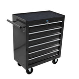 6 Drawers Multifunctional Tool Cart with Wheels Black