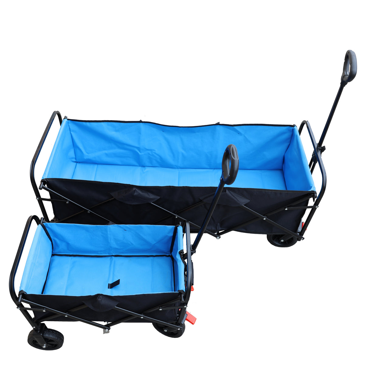 Big Large Capacity Folding Cart Extra Long Extender Wagon Garden Shopping Beach Black Blue