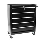 5 Drawers Rolling Tool Chest Cabinet na may Wheels Storage Cabinet at Box Organizer para sa Garage Warehouse Workshop Black