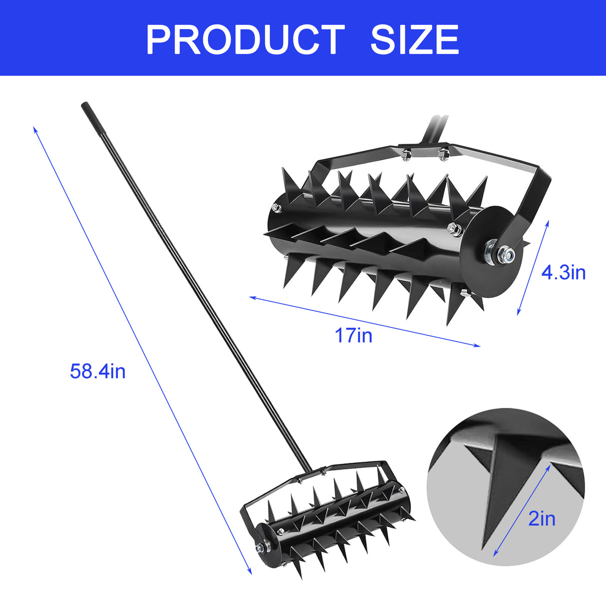 Lawn Aerators Gardens Yard Maluwag na Lupa sa Farmland Paghahalaman Na-upgrade ang Heavy Duty Soil Penetrator Spike para sa Grass Patio Yard